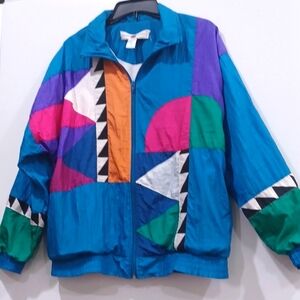 Milano Sport 80-90's vintage "Med" Uni ColorBlock Lined Track Jkt Windbreaker